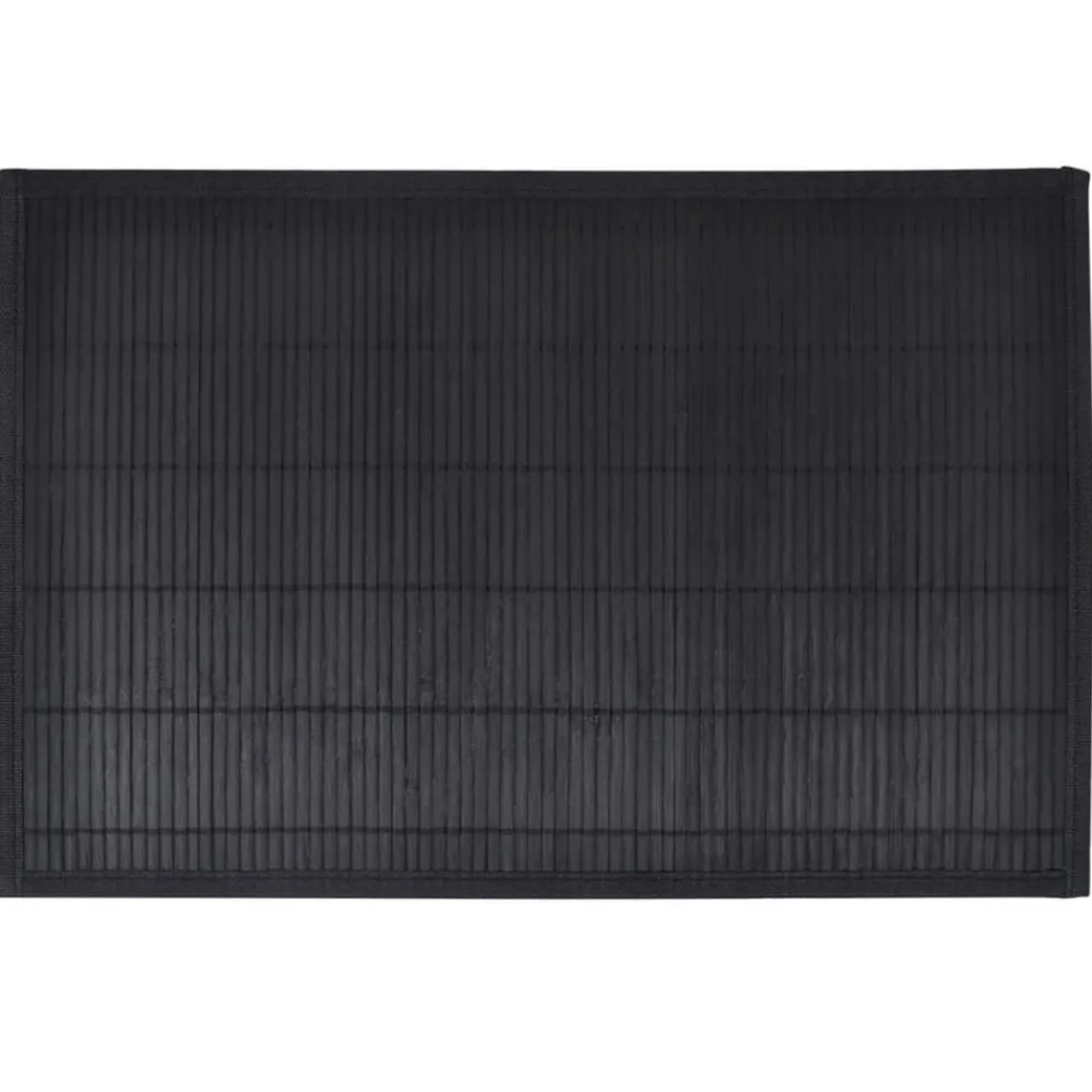 Linnengoed*vidaXL 6 Placemats bamboe 30 x 45 cm Zwart