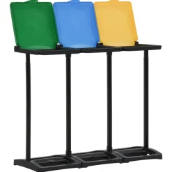 340989 Afvalzakstandaards met deksel 240-330 L PP meerkleurig>vidaXL