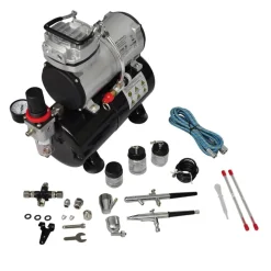 Airbrush Compressorset met 2 pistolen>vidaXL New