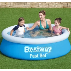 Bestway Fast Set Zwembad opblaasbaar rond 183x51 cm blauw>vidaXL Clearance
