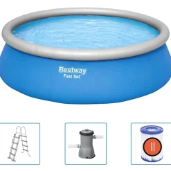 Zwembaden & Spa'S*vidaXL Bestway Fast Set Zwembadset opblaasbaar rond 457x122 cm