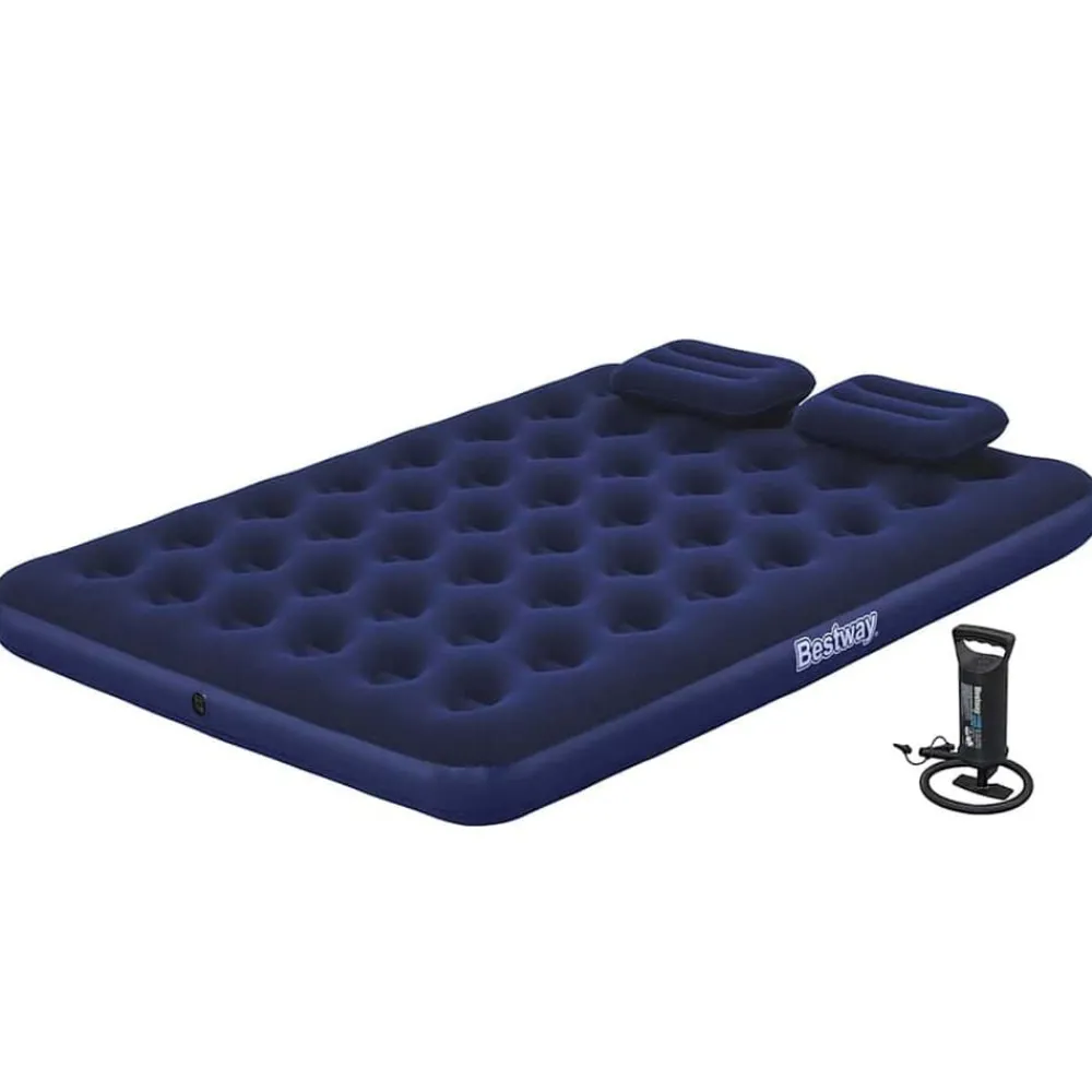 Bestway Luchtbed opblaasbaar met kussen en pomp 203x152x22 cm 67374>vidaXL Best