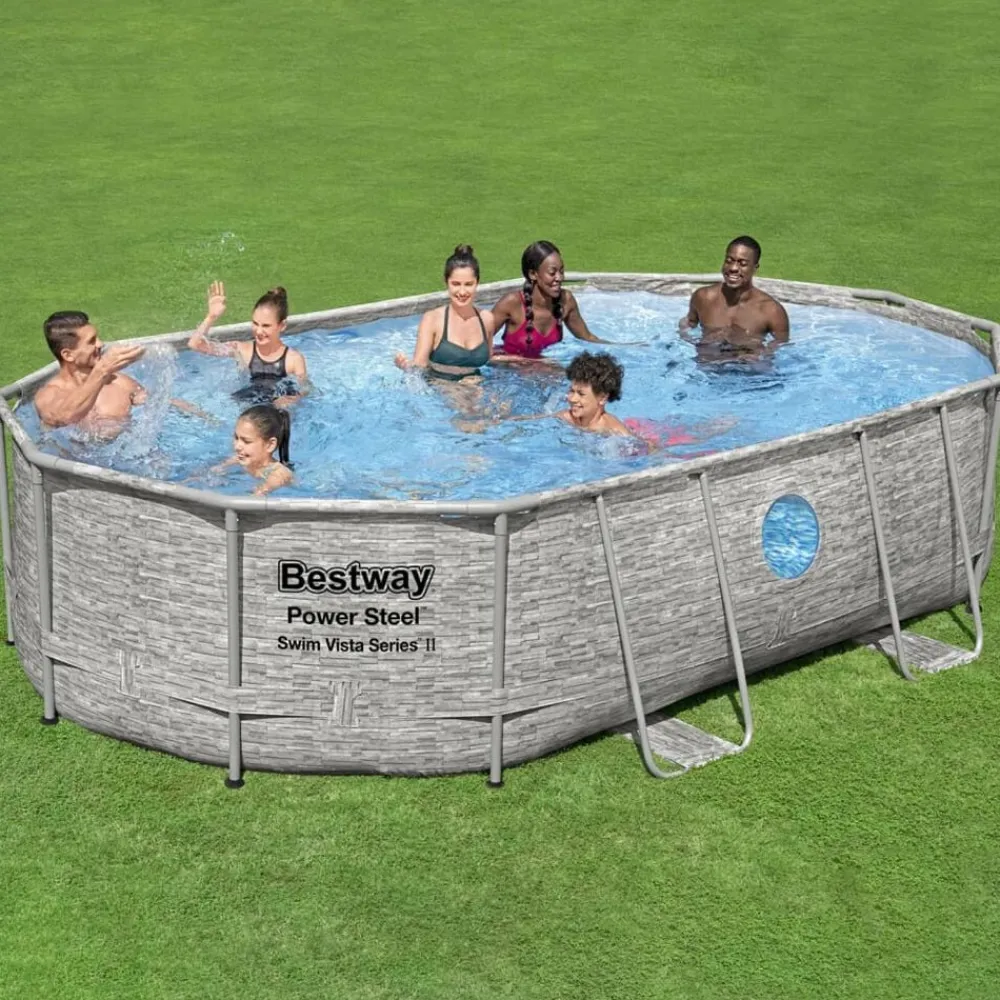 Zwembaden & Spa'S*vidaXL Bestway Power Steel Zwembadset 488x305x107 cm