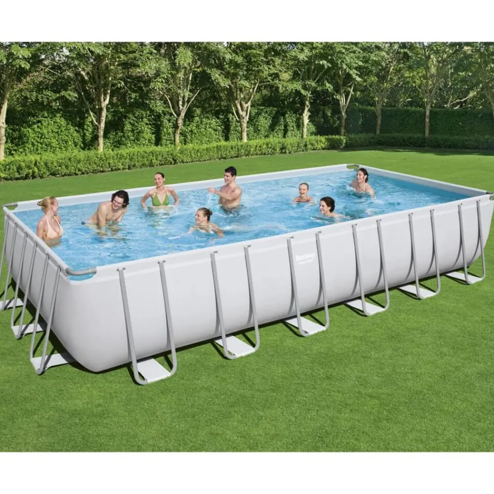 Zwembaden & Spa'S*vidaXL Bestway Power Steel Zwembadset rechthoekig 732x366x132 cm