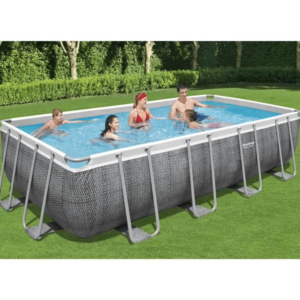 Zwembaden & Spa'S*vidaXL Bestway Power Steel Zwembadset rechthoekig 549x274x122 cm