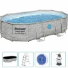 Bestway Power Steel Zwembadset ovaal 488x305x107 cm>vidaXL Hot