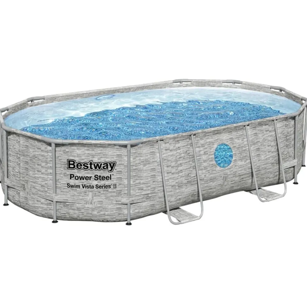 Bestway Power Steel Zwembadset ovaal 488x305x107 cm>vidaXL Hot