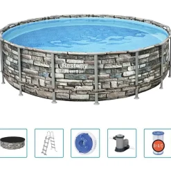 Zwembaden & Spa'S*vidaXL Bestway Power Steel Zwembadset 488x122 cm