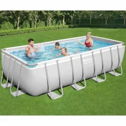 Zwembaden & Spa'S*vidaXL Bestway Power Steel Zwembadset rechthoekig 488x244x122 cm
