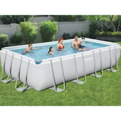 Zwembaden & Spa'S*vidaXL Bestway Power Steel Zwembadset rechthoekig 549x274x122 cm