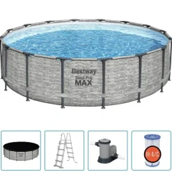 Zwembaden & Spa'S*vidaXL Bestway Zwembad Power Steel rond 488x122 cm