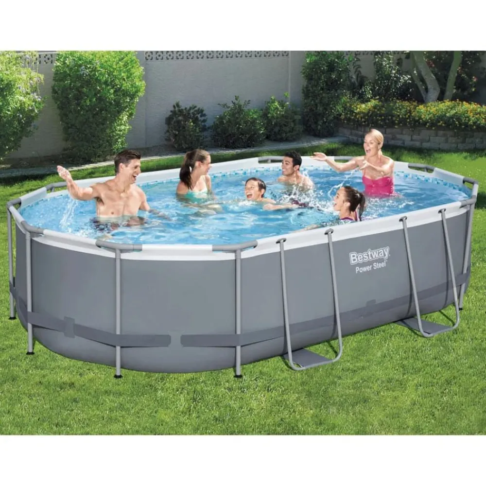Zwembaden & Spa'S*vidaXL Bestway Zwembadset Power Steel ovaal 488x305x107 cm
