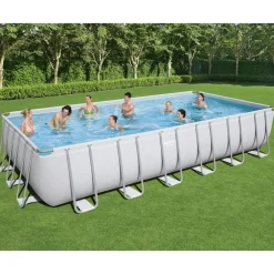 Zwembaden & Spa'S*vidaXL Bestway Zwembadset Power Steel rechthoekig 732x366x132 cm