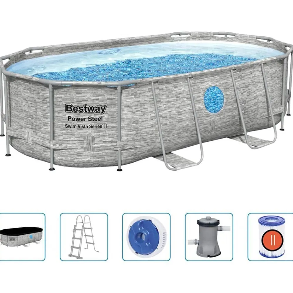 Zwembaden & Spa'S*vidaXL Bestway Zwembadset Power Steel 427x250x100 cm