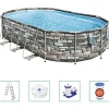 Zwembaden & Spa'S*vidaXL Bestway Zwembadset Power Steel Comfort Jet Series ovaal 610x366x122 cm