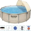Zwembaden & Spa'S*vidaXL Bestway Zwembadset Power Steel met luifel 396x107 cm
