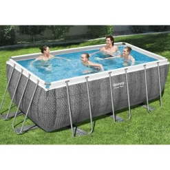 Bestway Zwembadset Power Steel rechthoekig 412x201x122 cm>vidaXL Clearance