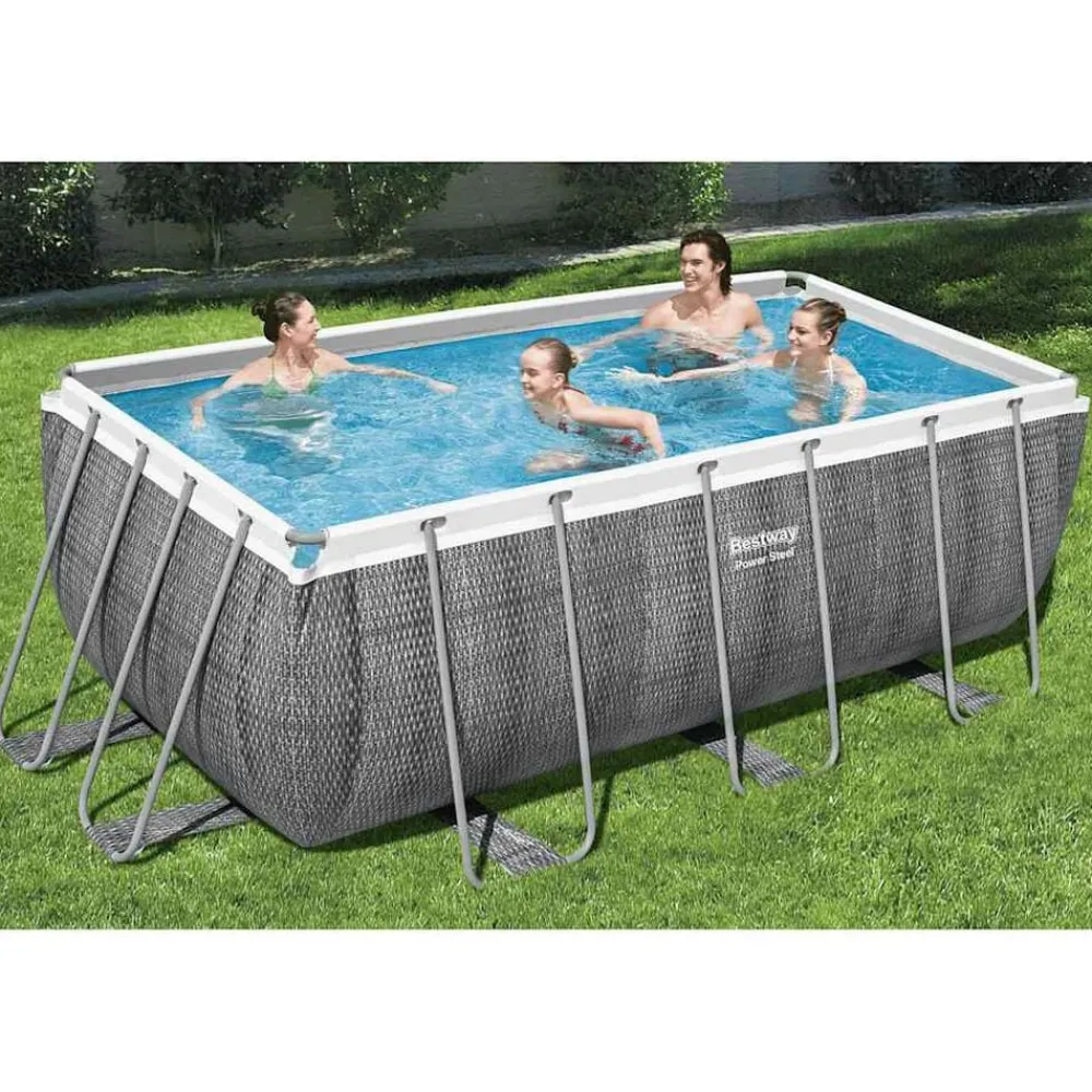 Bestway Zwembadset Power Steel rechthoekig 412x201x122 cm>vidaXL Clearance
