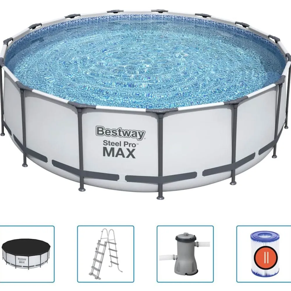 Zwembaden & Spa'S*vidaXL Bestway Zwembadset Steel Pro MAX rond 457x122 cm