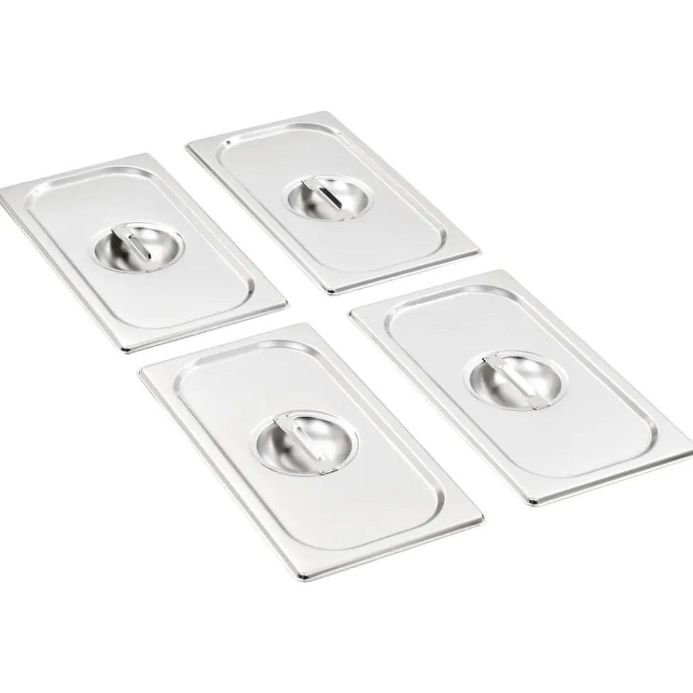 Keuken & Eetkamer*vidaXL Deksels 4 st voor GN 1/3 schalen roestvrij staal