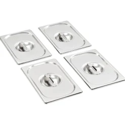 Keuken & Eetkamer*vidaXL Deksels 4 st voor GN 1/4 schalen roestvrij staal