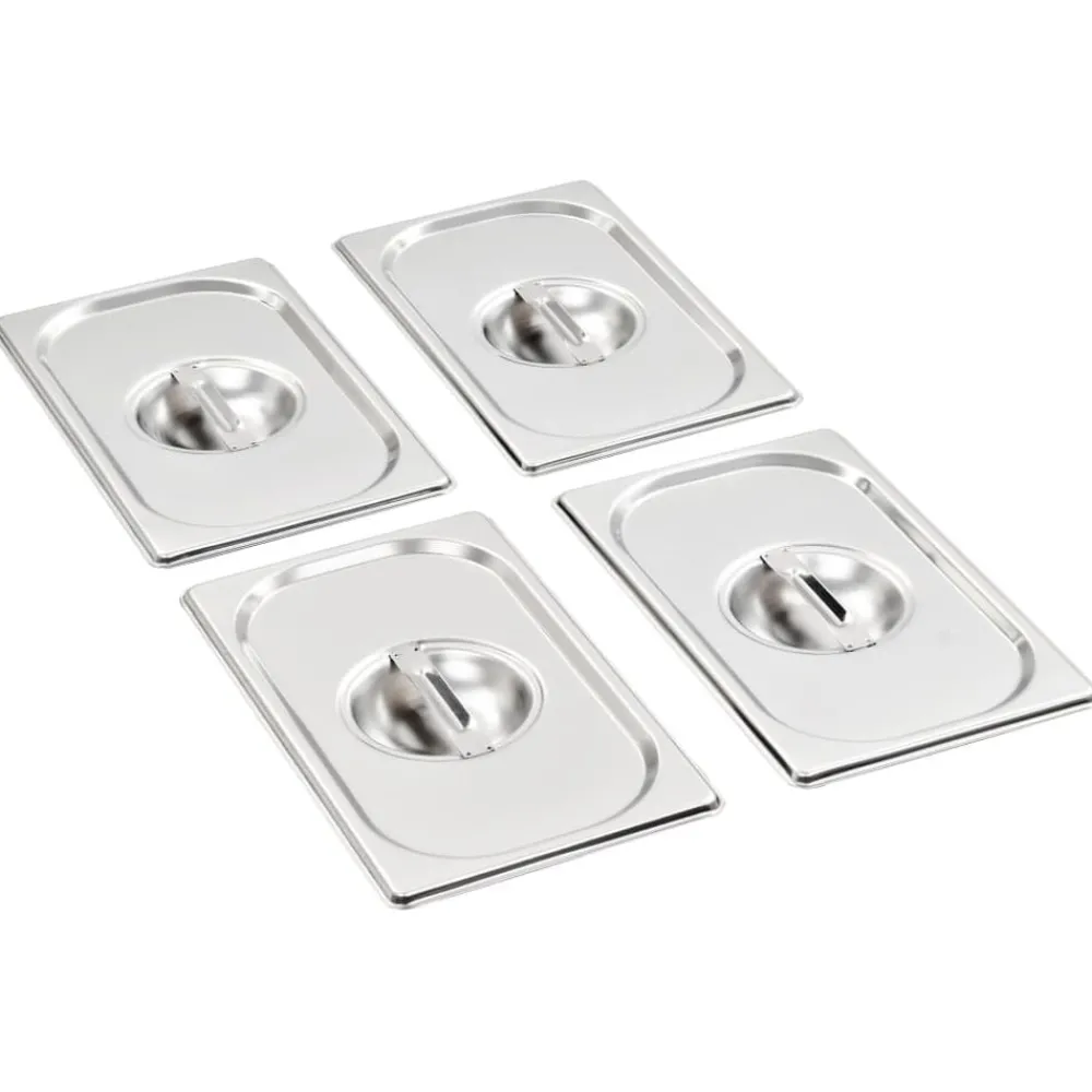 Keuken & Eetkamer*vidaXL Deksels 4 st voor GN 1/4 schalen roestvrij staal