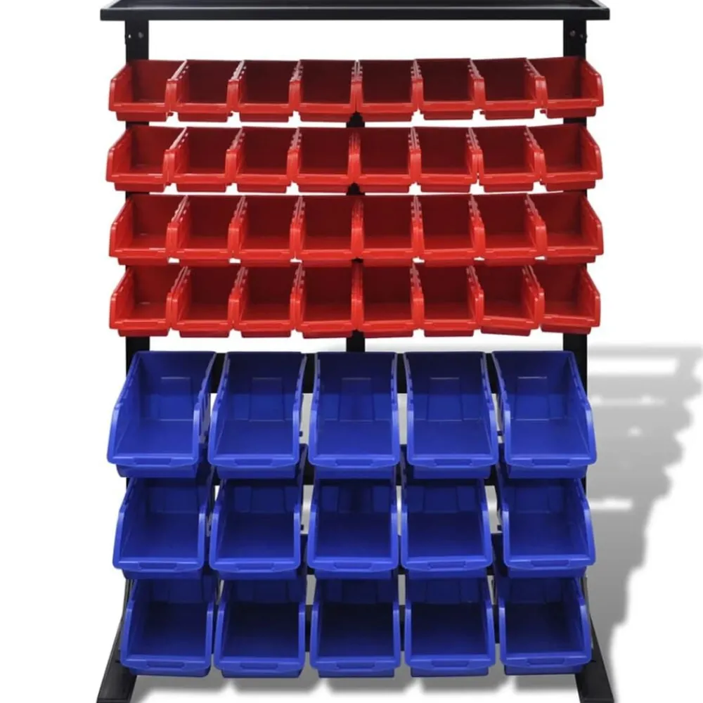 Bouwbeslag*vidaXL Garage opbergrek (Blauw en Rood)