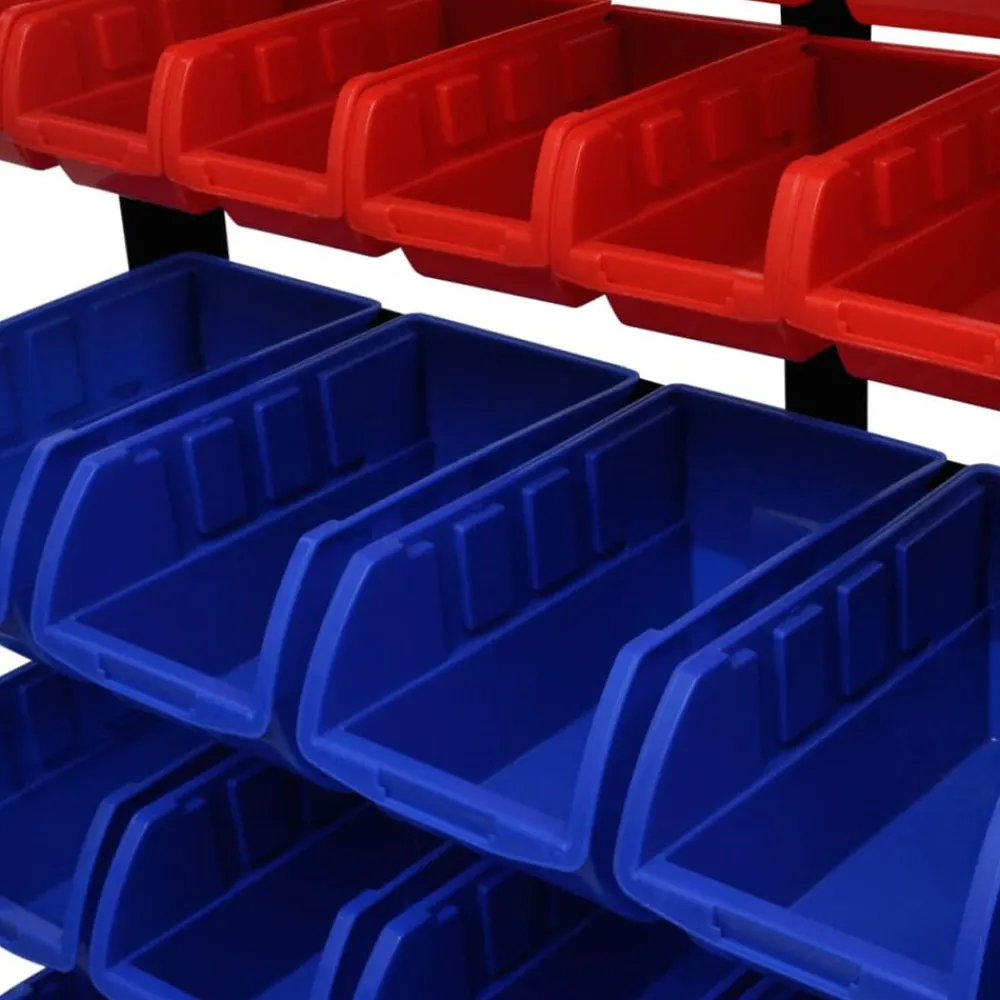 Bouwbeslag*vidaXL Garage opbergrek (Blauw en Rood)