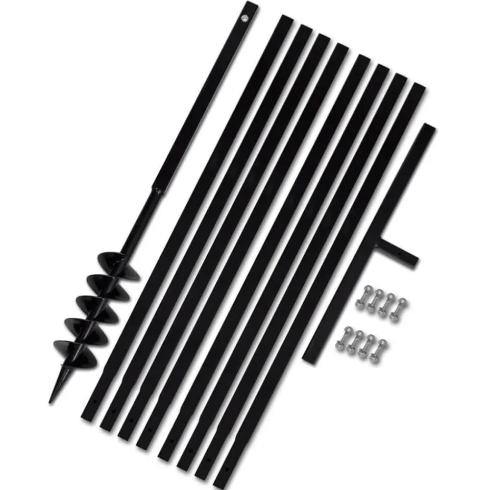 Gereedschap*vidaXL Grondboor 100 mm met 9 m verlengstuk Staal