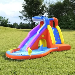Buitenspeelgoed*vidaXL Happy Hop Glijbaan met plonsbad opblaasbaar 450x320x240 cm PVC
