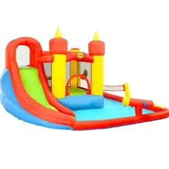 Happy Hop Springkussen met glijbaan en plonsbad 410x385x220 cm PVC>vidaXL Discount