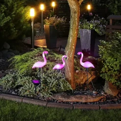 Verlichting*vidaXL HI Grondpinnen 3 st solar LED flamingo