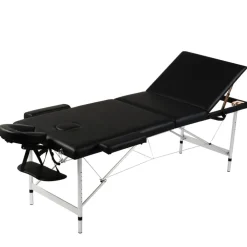 Uiterlijk & Gezondheid*vidaXL Inklapbare massagetafel 3 zones met aluminium frame Zwart