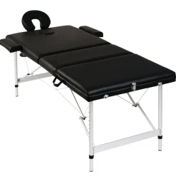 Uiterlijk & Gezondheid*vidaXL Inklapbare massagetafel 3 zones met aluminium frame Zwart