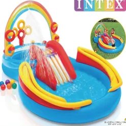 Intex Opblaaszwembad Rainbow Ring Play Center 297x193x135 cm 57453NP>vidaXL Discount