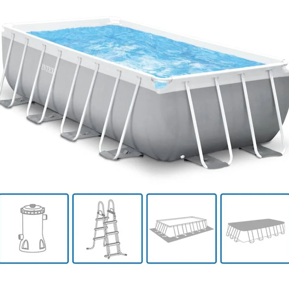 Zwembaden & Spa'S*vidaXL Intex Prism Frame Zwembadset rechthoekig 488x244x107 cm 26792GN