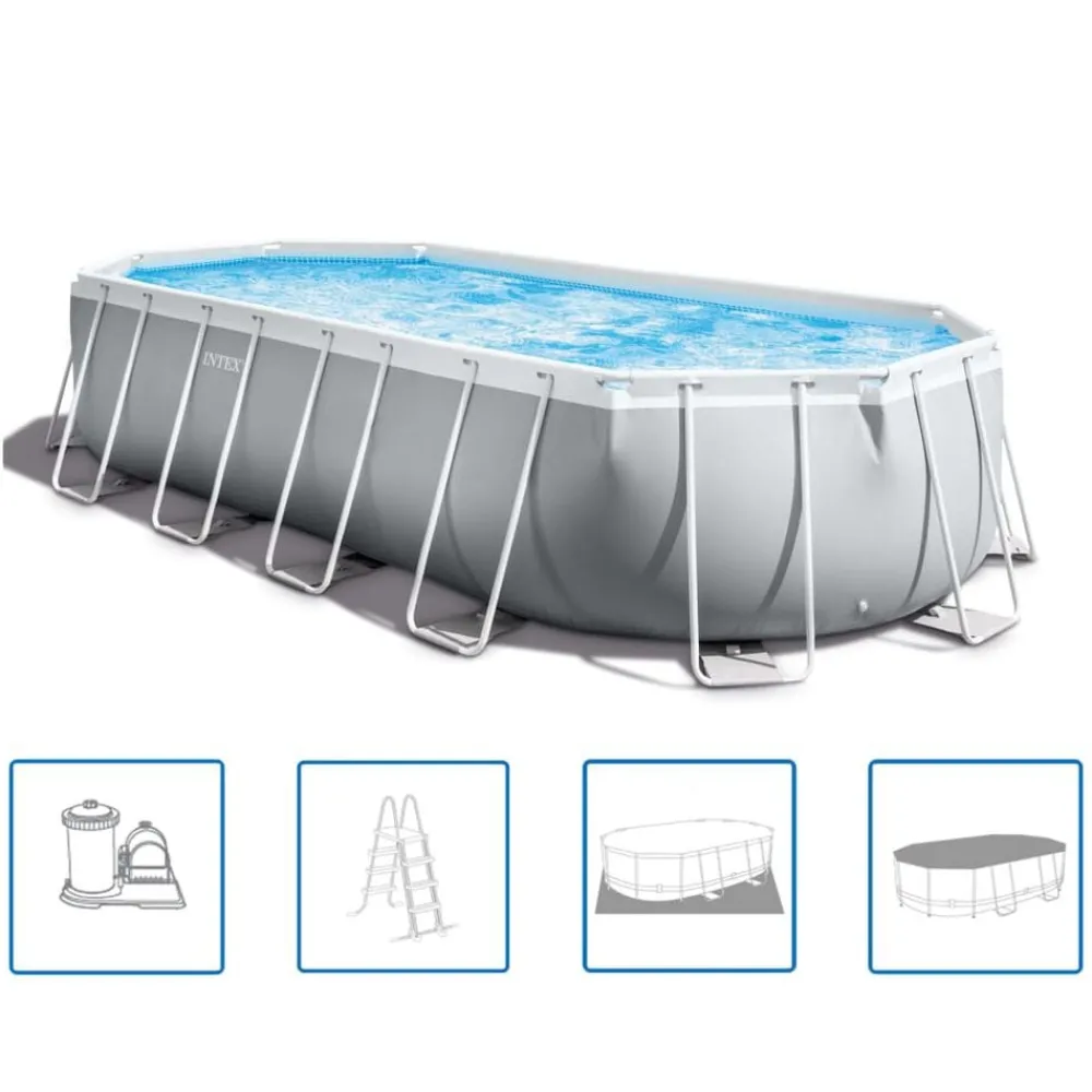 Zwembaden & Spa'S*vidaXL Intex Prism Frame Zwembadset ovaal 610x305x122 cm 26798GN