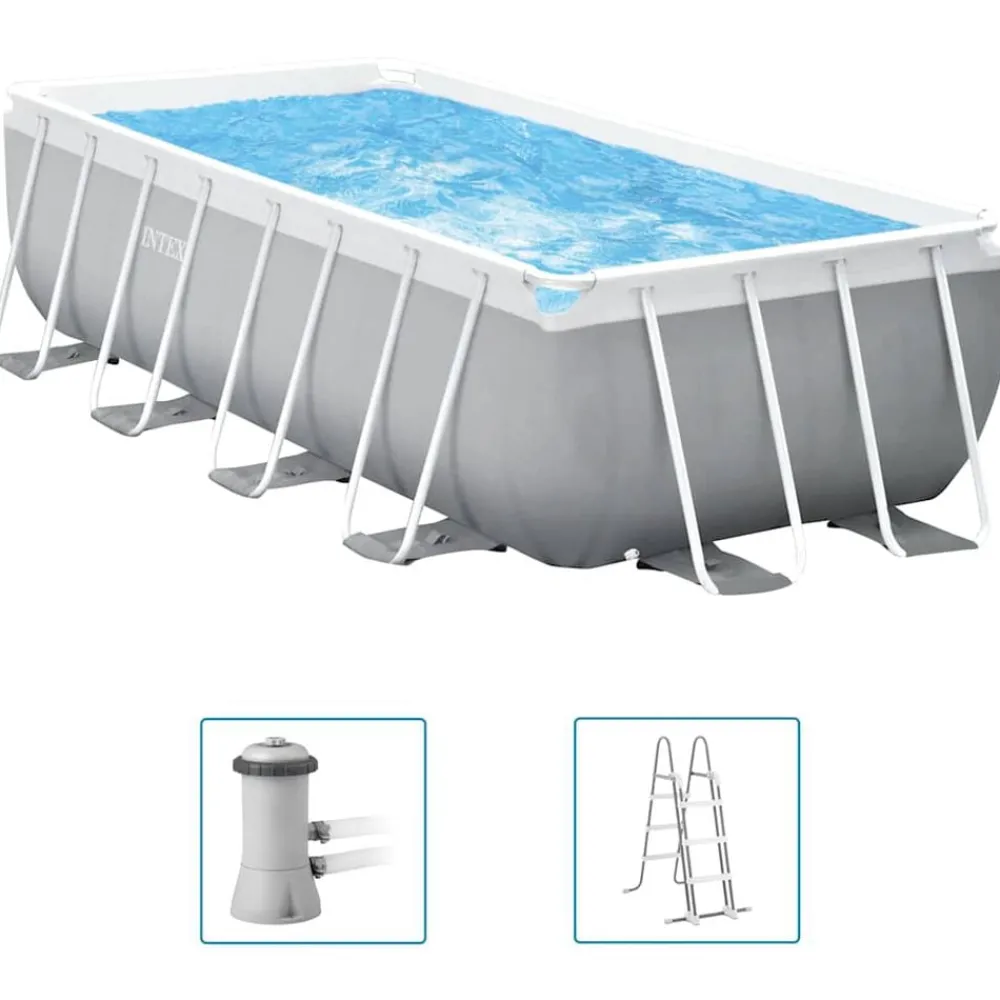 Zwembaden & Spa'S*vidaXL Intex Prism Frame Zwembadset rechthoekig 400x200x122 cm