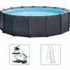 Zwembaden & Spa'S*vidaXL INTEX Zwembadset Graphite Gray Panel bovengronds 478x124 cm