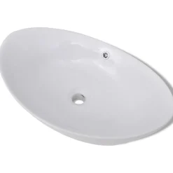 Sanitair & Loodgietersbenodigdheden*vidaXL Keramische wastafel ovaal 59 x 38,5 cm Wit