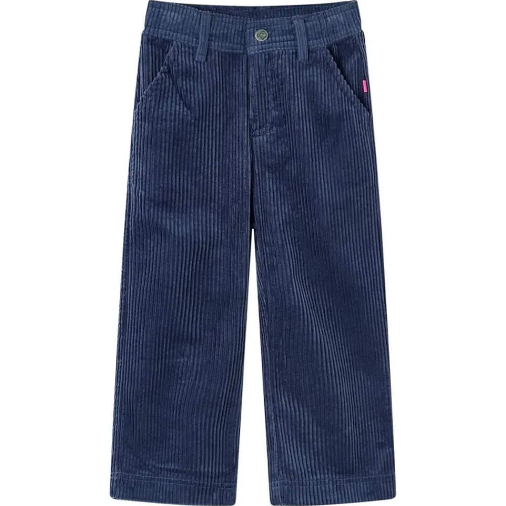 Kleding & Accessoires*vidaXL Kinderbroek 92 ribfluweel marineblauw