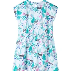Kleding & Accessoires*vidaXL Kinderjurk 104 ecru en donkermintkleurig