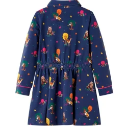 Kleding & Accessoires*vidaXL Kinderjurk lange mouwen en trekkoord 92 marineblauw
