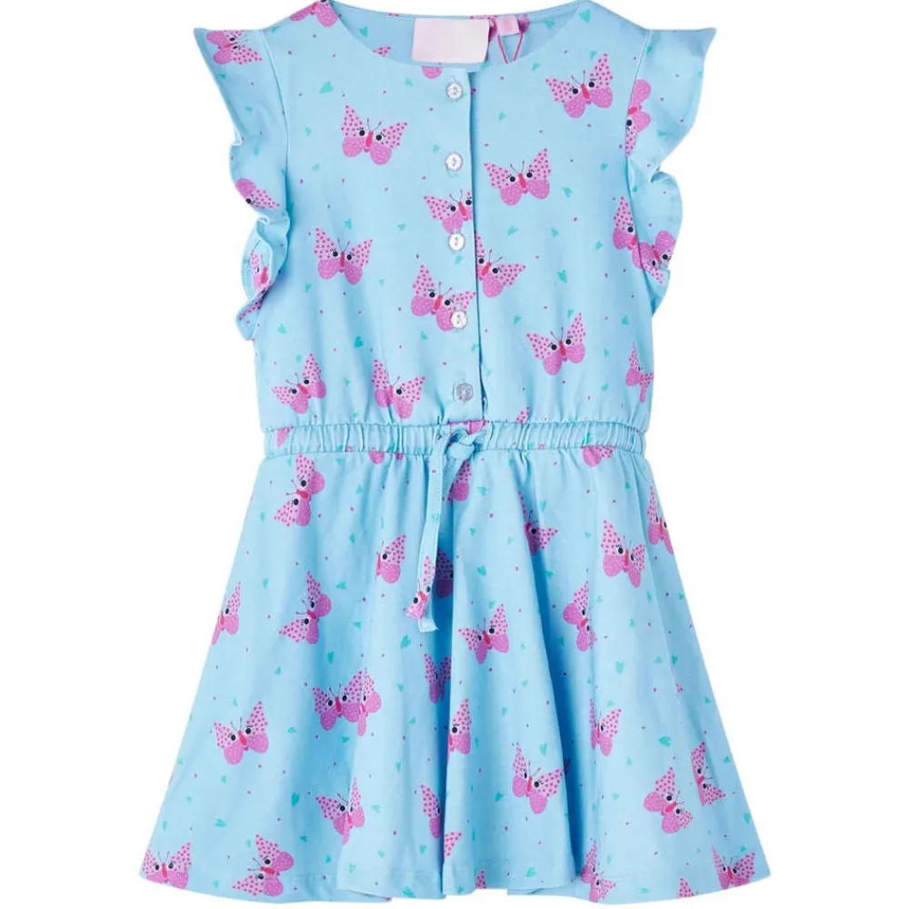 Kinderjurk met knopen zonder mouwen 104 blauw>vidaXL Online