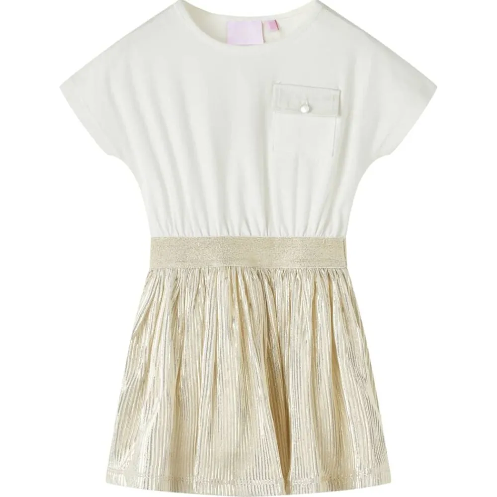 Kleding & Accessoires*vidaXL Kinderjurk met korte mouwen 104 ecru