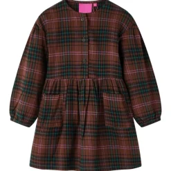 Kleding & Accessoires*vidaXL Kinderjurk met lange mouwen 92 cognackleurig