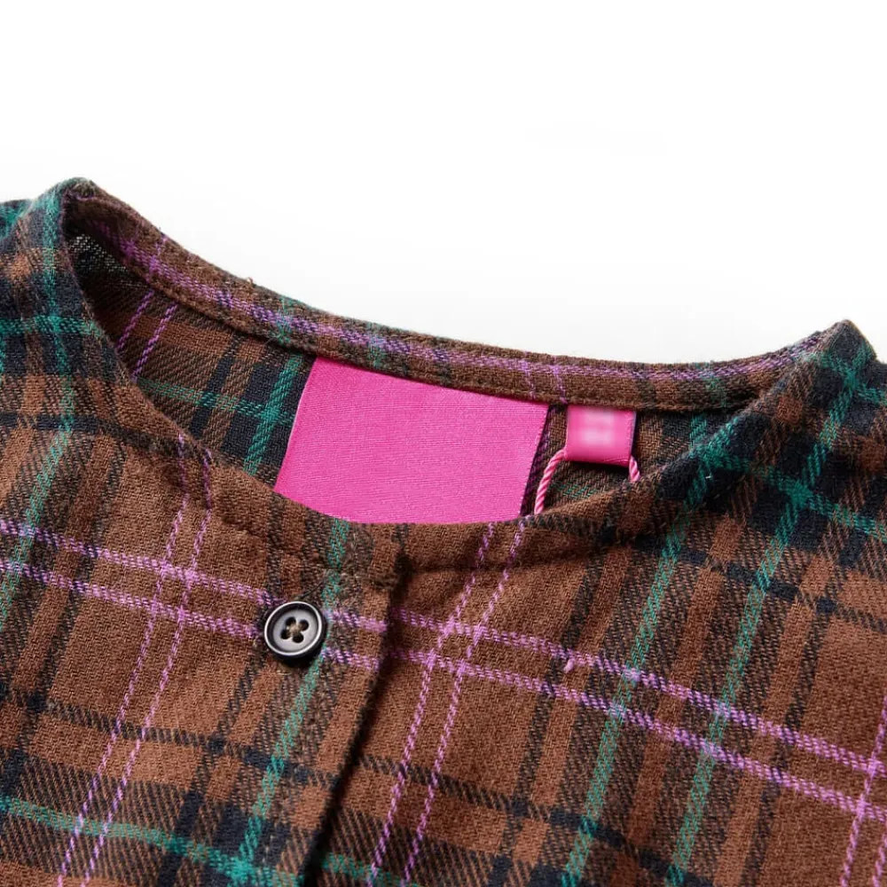 Kleding & Accessoires*vidaXL Kinderjurk met lange mouwen 92 cognackleurig