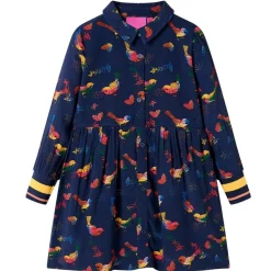 Kinderjurk met lange mouwen 104 marineblauw>vidaXL Sale