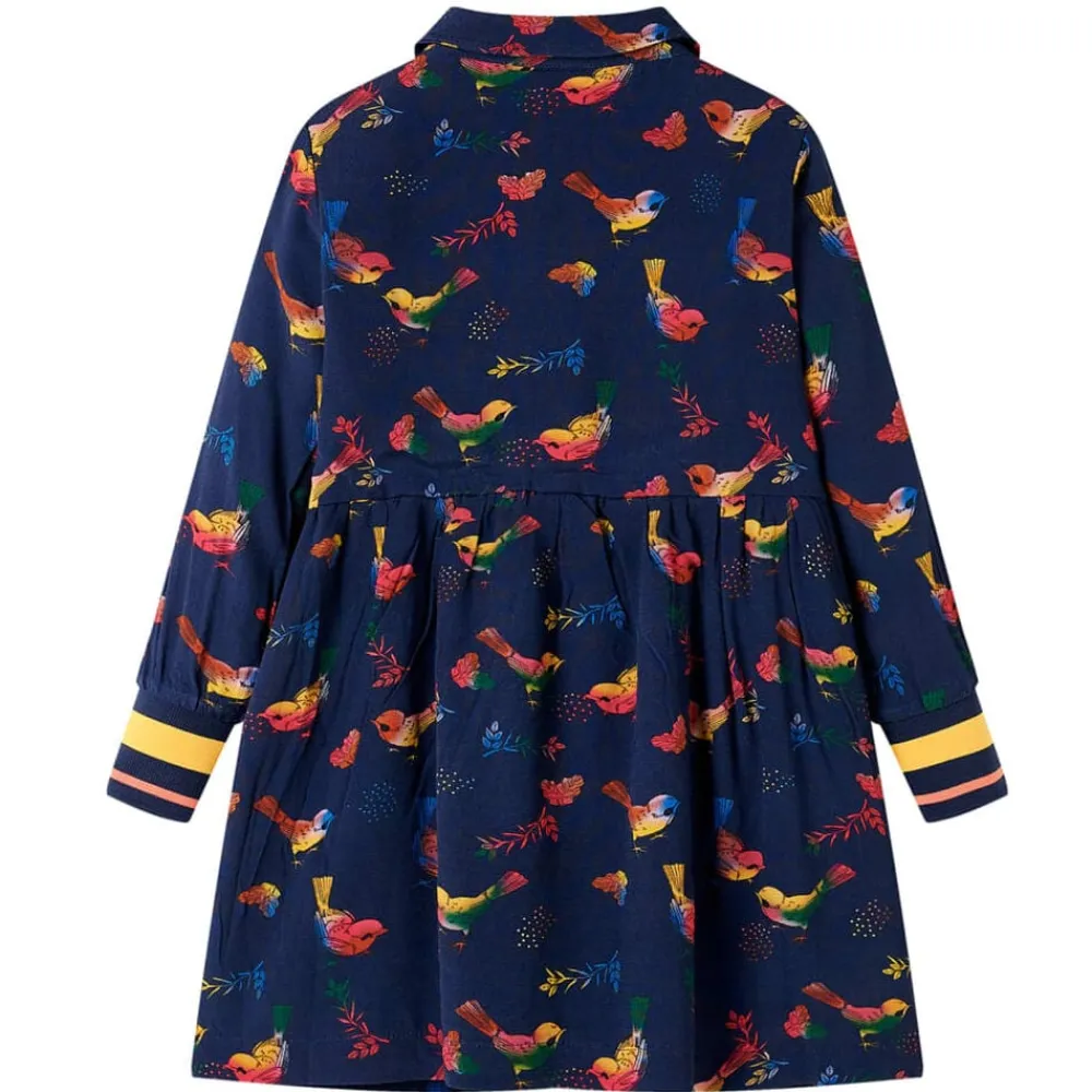 Kinderjurk met lange mouwen 104 marineblauw>vidaXL Sale