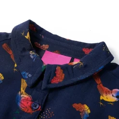 Kinderjurk met lange mouwen 104 marineblauw><noscript><img width=